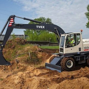 Аренда колесного гpeйфepного экскаватора «Tvex 180W»